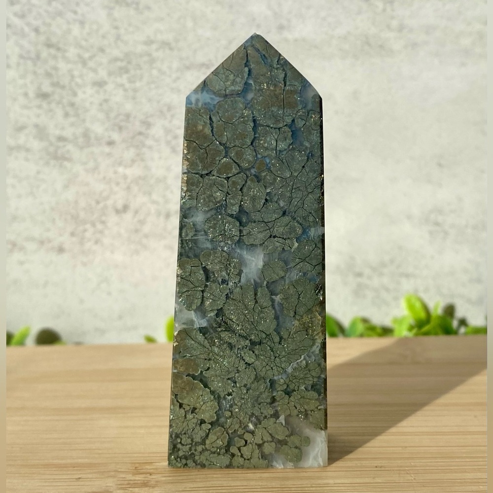Marcasite in Calcite Tower/ White Iron Pyrite